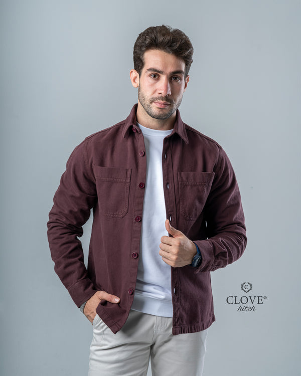 Regular Overshirt - Maroon