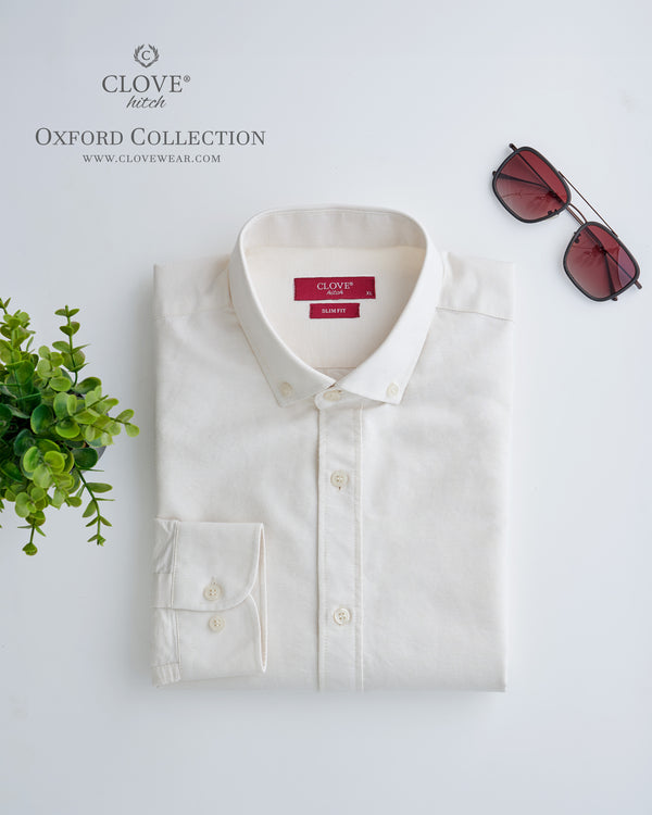 Oxford Cotton Shirt (No Pocket) - Off White