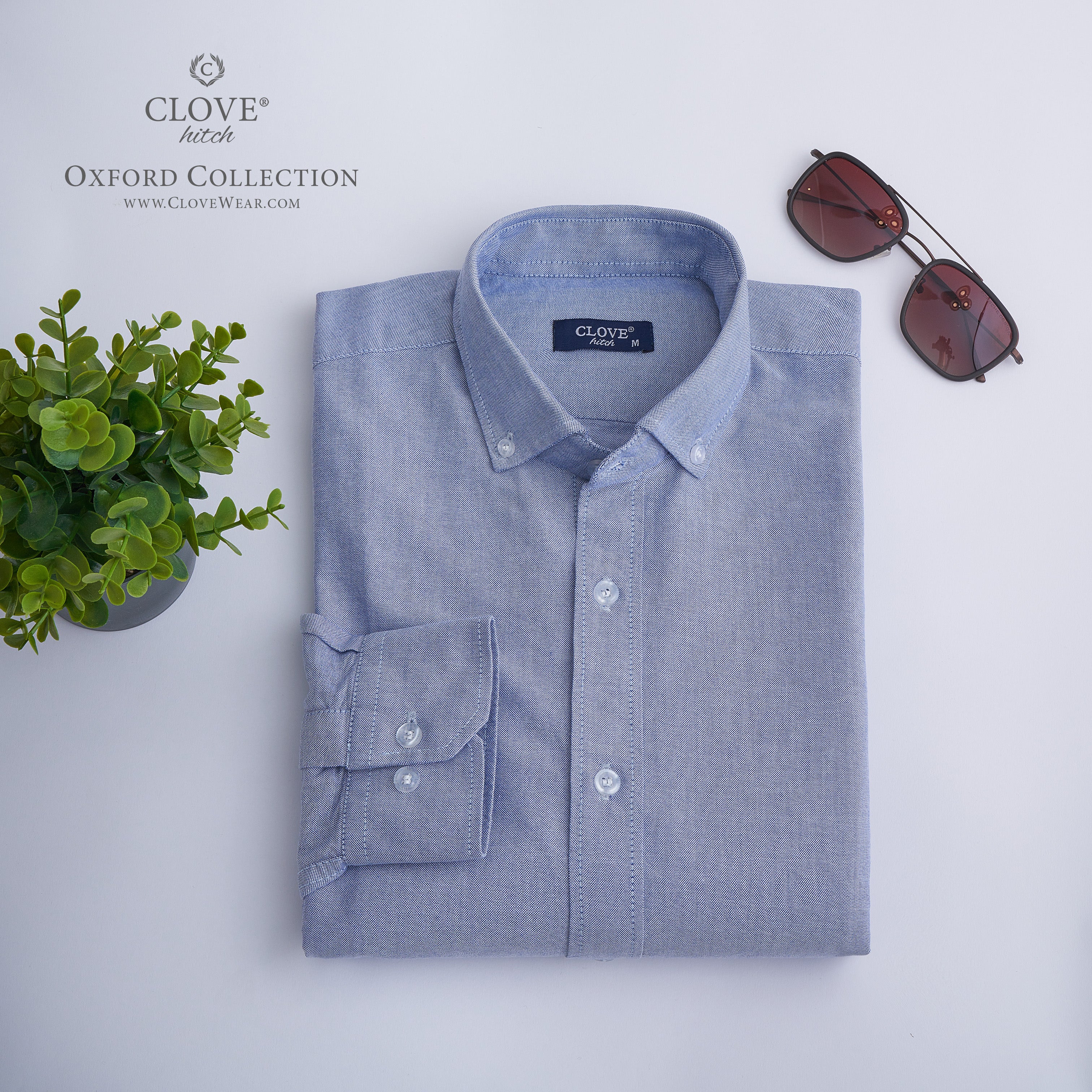Oxford Cotton Shirt (No Pocket) - Ocean Blue
