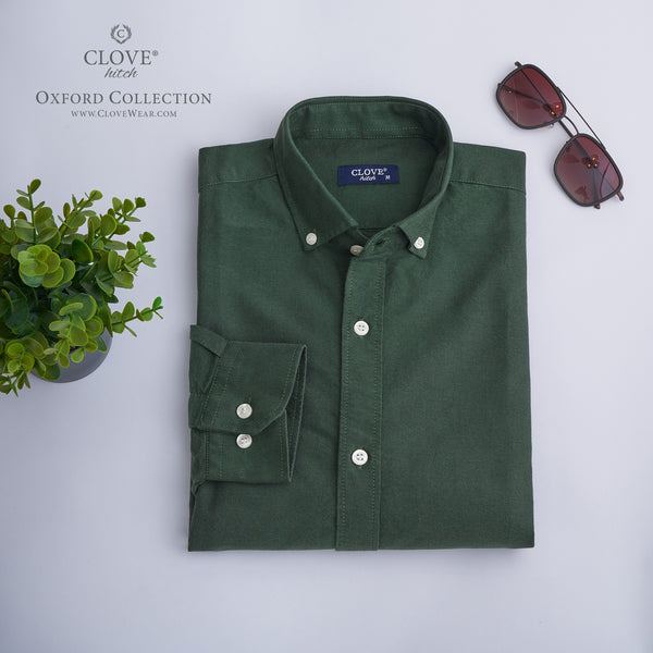 Oxford Cotton Shirt (No Pocket) - Olive