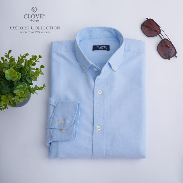Oxford Cotton Shirt (No Pocket) - Baby Blue