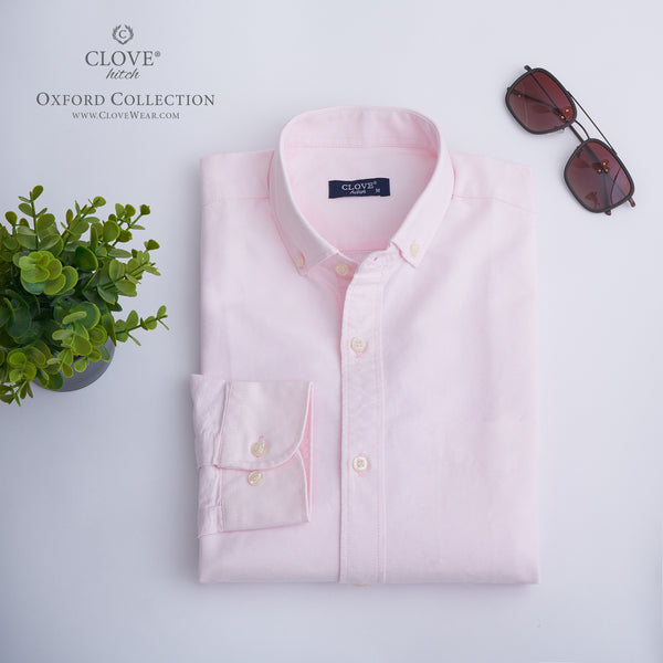 Oxford Cotton Shirt (No Pocket) - Light Rose