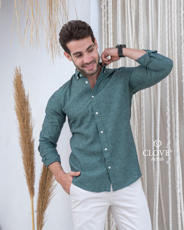 Linen Shirt - Oil Green