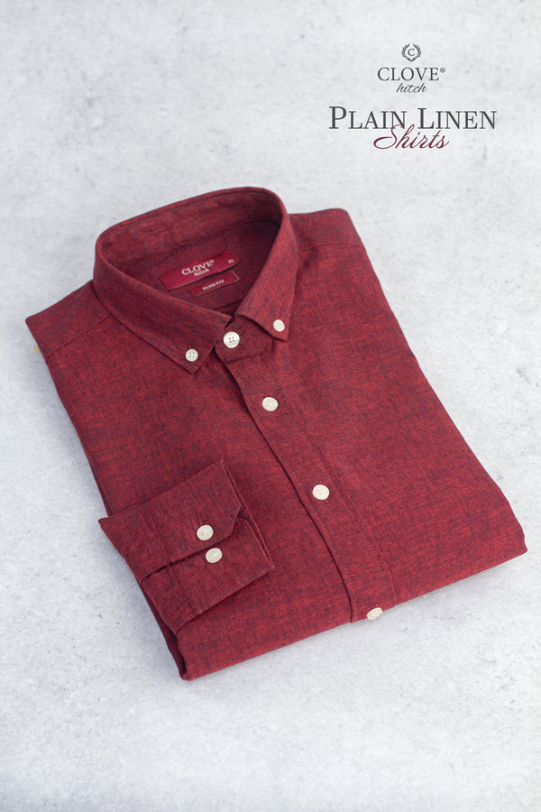 Linen Shirt - Dark Red