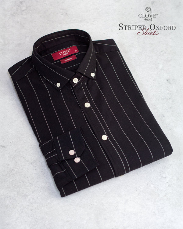 Striped Oxford Shirt - Black