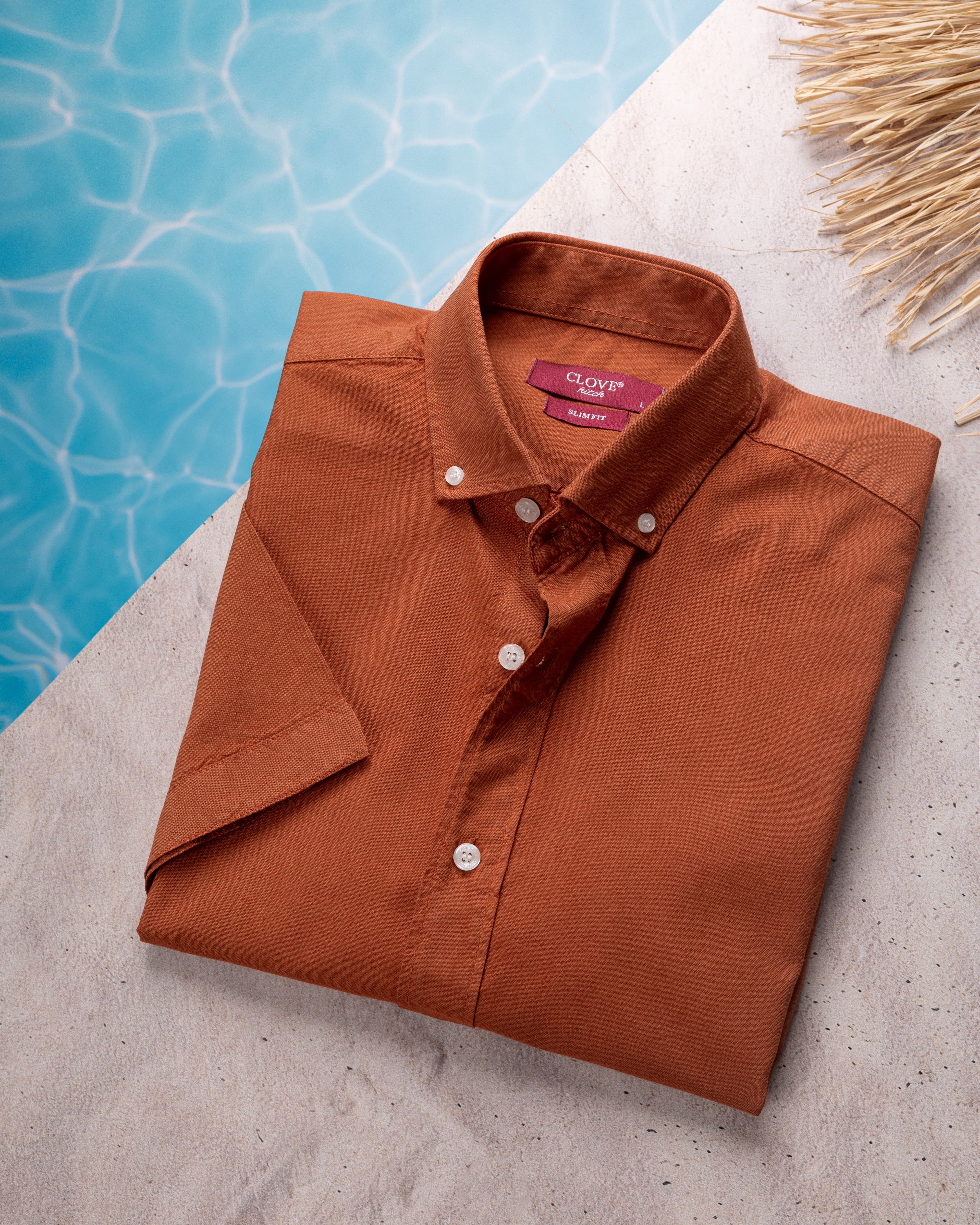 Soft Oxford Short Sleeve Shirt - Rust Orange – CloveHitch