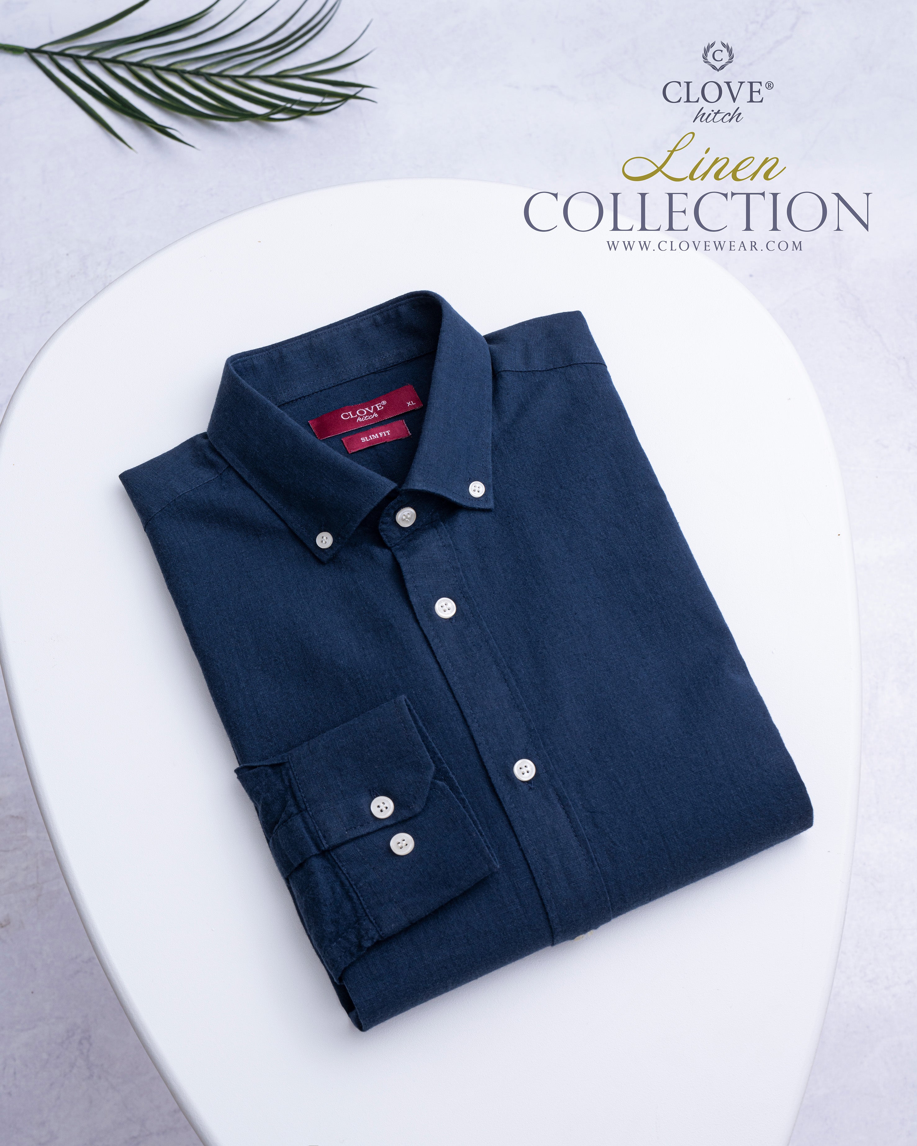 Linen Shirt - Navy Blue