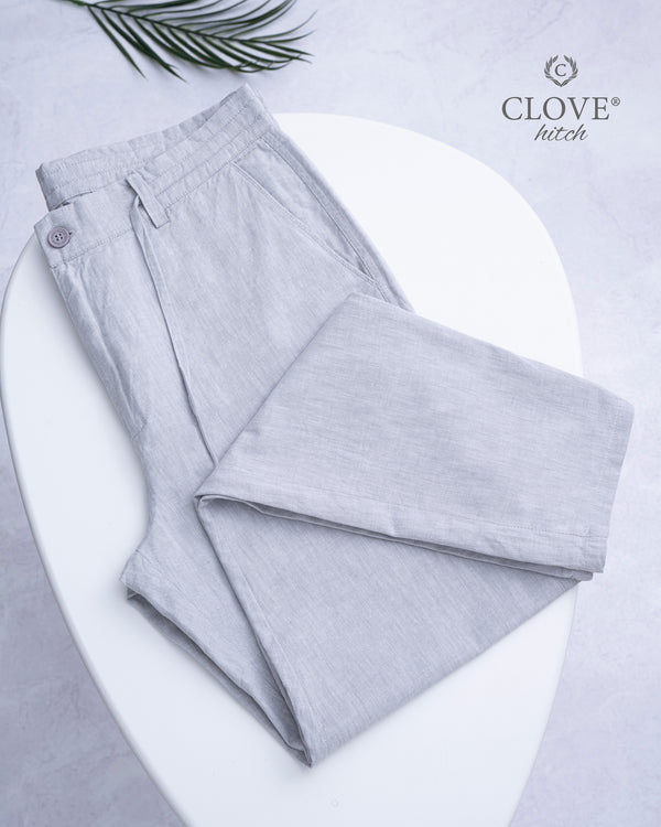 Linen Regular Pants - Silver