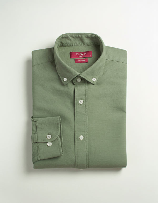 Oxford Cotton Shirt (No Pocket) - Pistachio