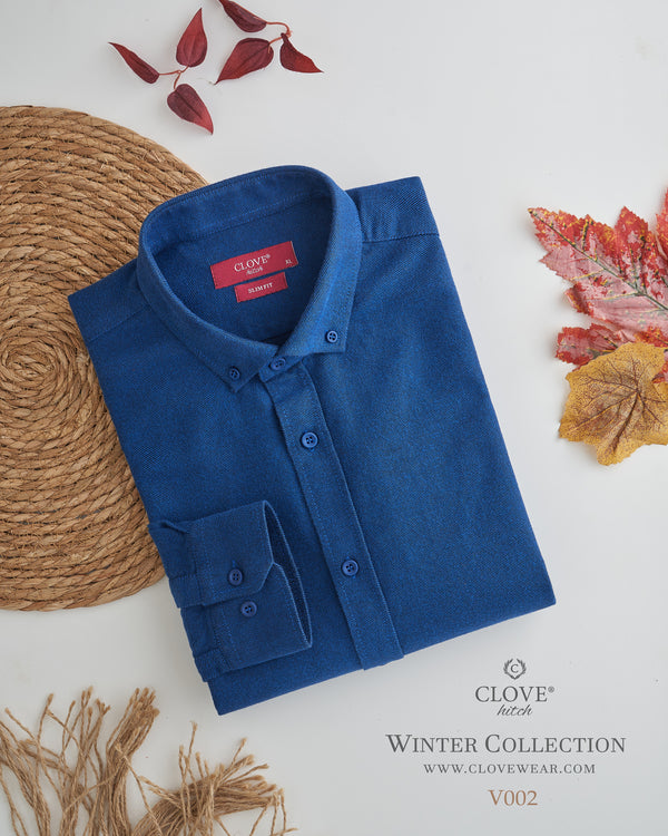 Viyella Solid Shirt - Pepsi Blue