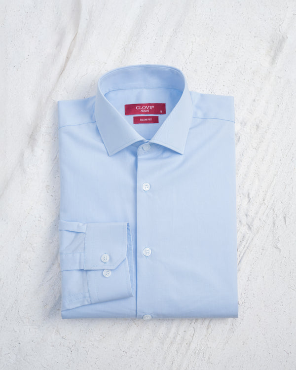 Classic Baby Blue Twill Shirt (100% Cotton)