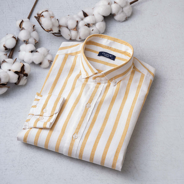 Striped Linen Shirt - Yellow