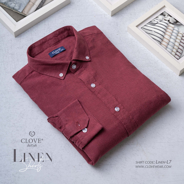 Linen Shirt - Maroon