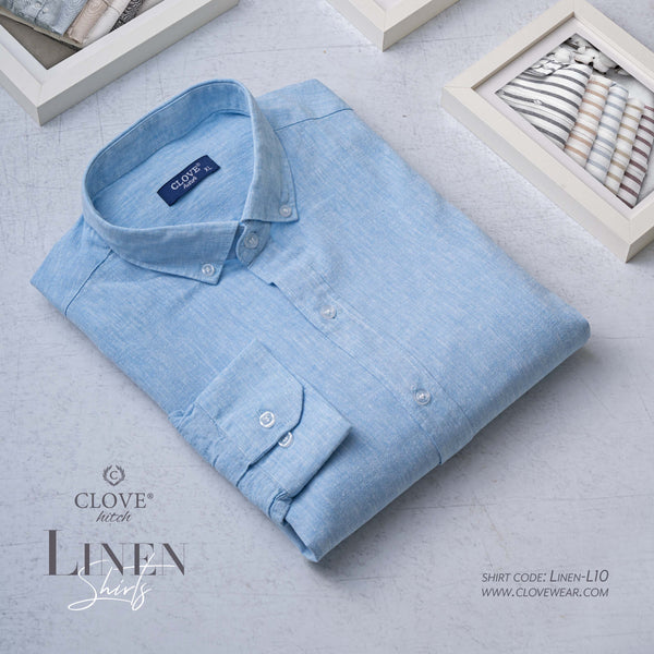 Linen Shirt - Baby Blue
