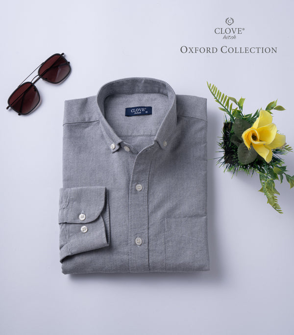 Plain Oxford Shirt - Grey