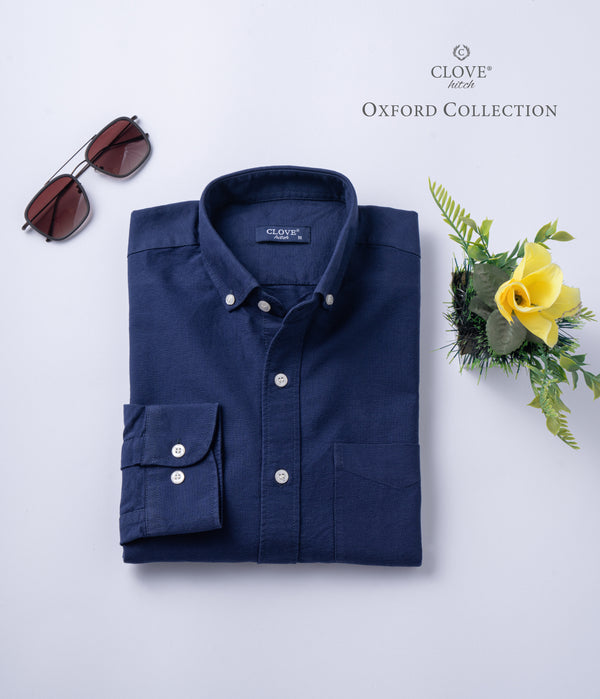 Plain Oxford Shirt - Navy Blue