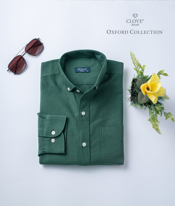 Plain Oxford Shirt - Oil Green