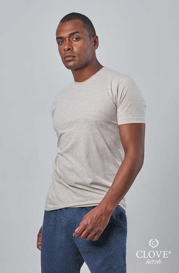 Basic Short Sleeve T-shirt - Beige